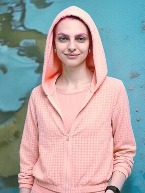 Light Pink Hooded Zip Jacket - Tonal Top Available
